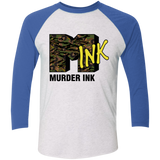 Murder Ink Retro (MINK) Tri-Blend 3/4 Sleeve Baseball Raglan T-Shirt