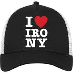 I Heart Irony Trucker Hat