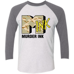 Murder Ink Retro (MINK) Tri-Blend 3/4 Sleeve Baseball Raglan T-Shirt