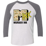 Murder Ink Retro (MINK) Tri-Blend 3/4 Sleeve Baseball Raglan T-Shirt