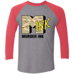 Murder Ink Retro (MINK) Tri-Blend 3/4 Sleeve Baseball Raglan T-Shirt