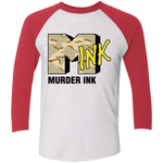 Murder Ink Retro (MINK) Tri-Blend 3/4 Sleeve Baseball Raglan T-Shirt