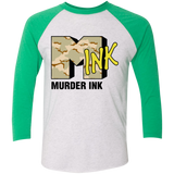 Murder Ink Retro (MINK) Tri-Blend 3/4 Sleeve Baseball Raglan T-Shirt