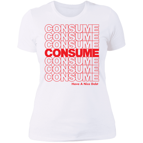 CONSUME Ladies'  T-Shirt (Red Logo)