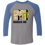 Murder Ink Retro (MINK) Tri-Blend 3/4 Sleeve Baseball Raglan T-Shirt