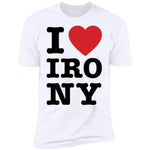 I Heart Irony White and Heather Gray Men's Tee