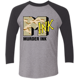 Murder Ink Retro (MINK) Tri-Blend 3/4 Sleeve Baseball Raglan T-Shirt