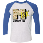 Murder Ink Retro (MINK) Tri-Blend 3/4 Sleeve Baseball Raglan T-Shirt