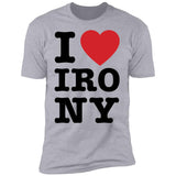 I Heart Irony White and Heather Gray Men's Tee